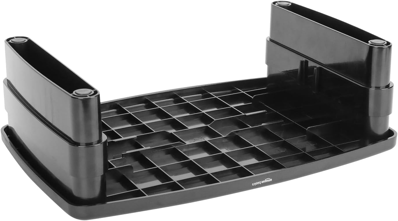 Thumbnail 5 de Amazon Basics Rectangular Adjustable Monitor Riser Desk Stand (Black) – Fits laptops/monitors up to 22lbs