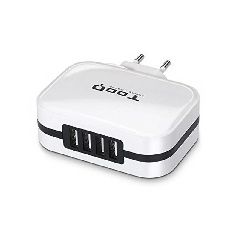 Detalle de Tooq cargador de red USB 4xUSB 5V 6.8A en blanco (34 W)