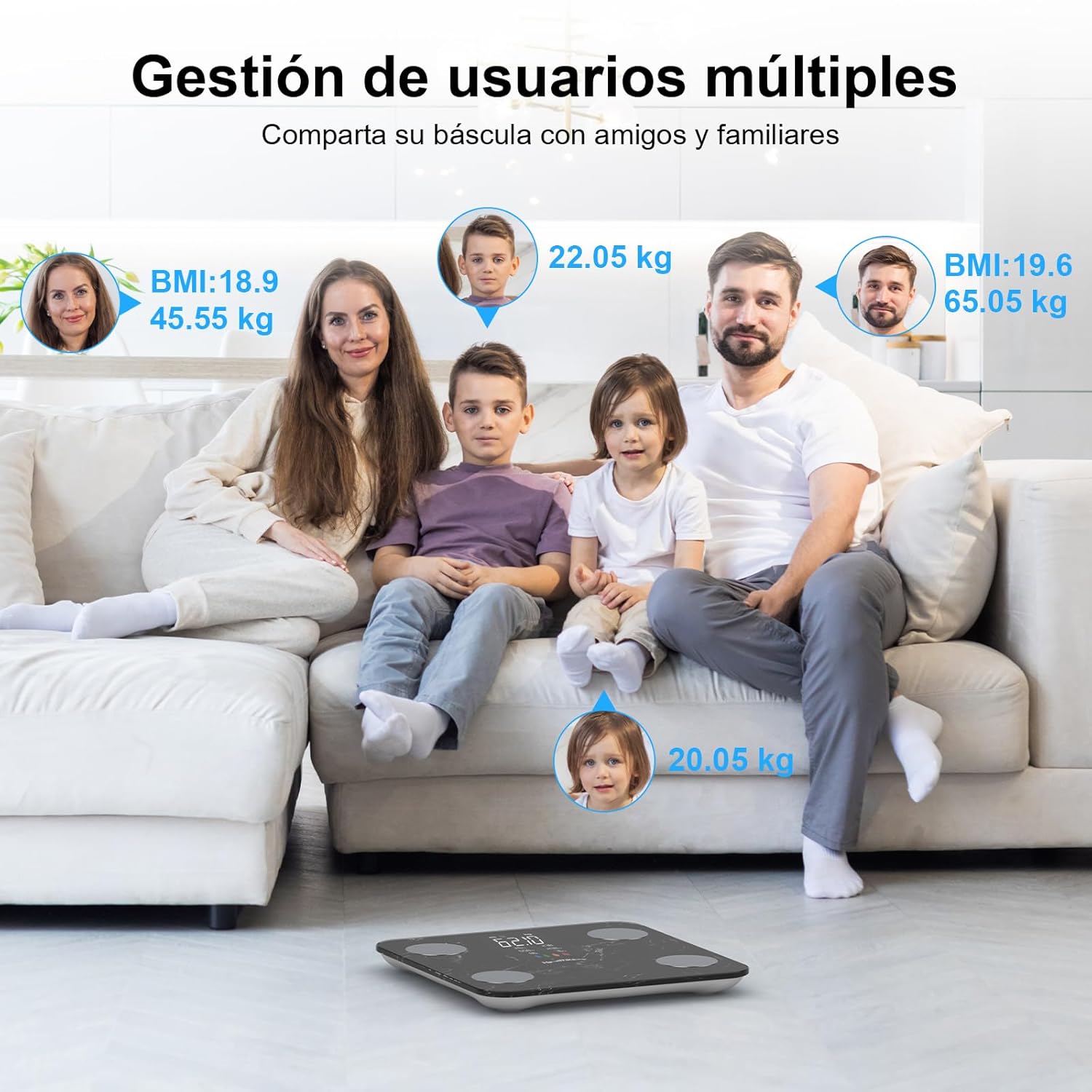 Thumbnail 6 de Healthkeep Báscula Digital con 15 Datos Corporales y Pantalla Grande 🩺
