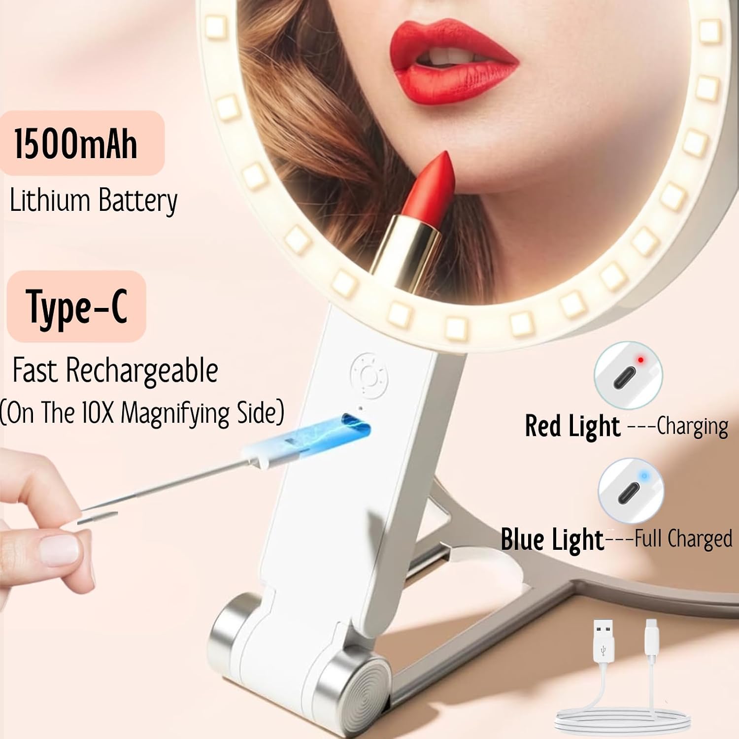 Detalle 2 de SIXHANS LED makeup mirror, 10X magnification