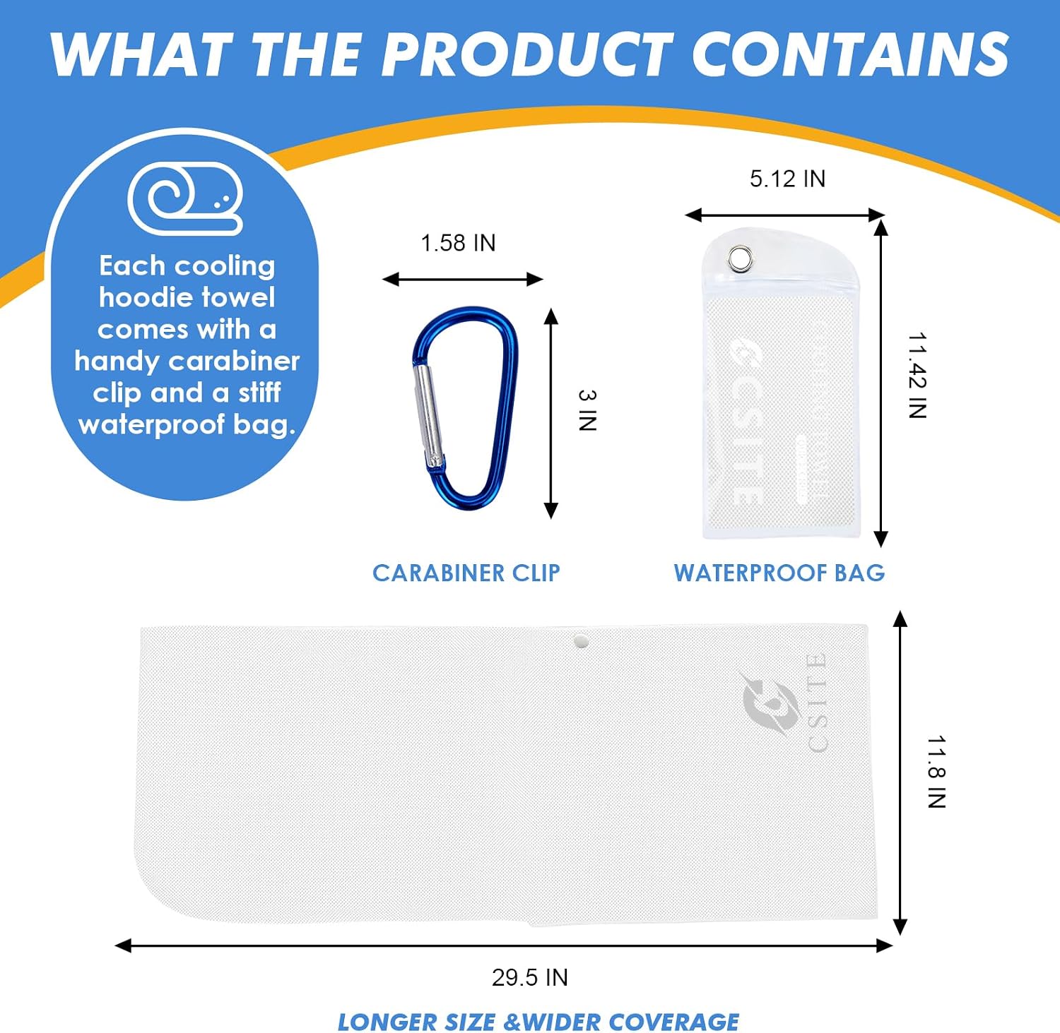 Detalle de CSITE 3-Pack Cooling Hoodie Towels: Instant Cooling, UPF 50 Sun Protection, and Portable for Outdoor Activity