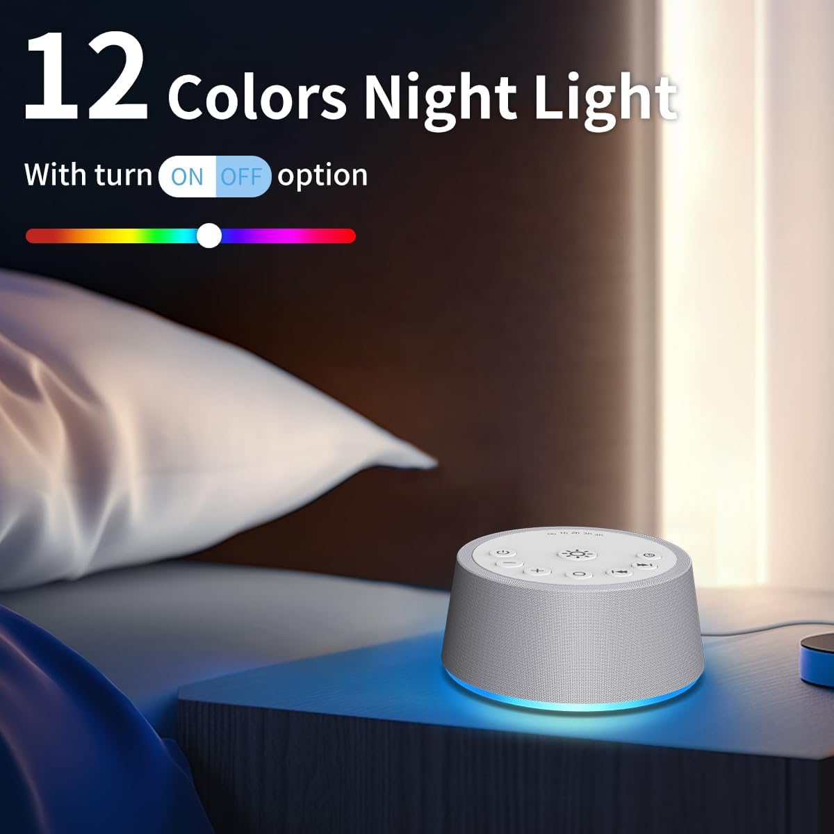 Detalle de SoundLegend P9 White Noise Machine with 30 Sounds and 12-Colour Night Light