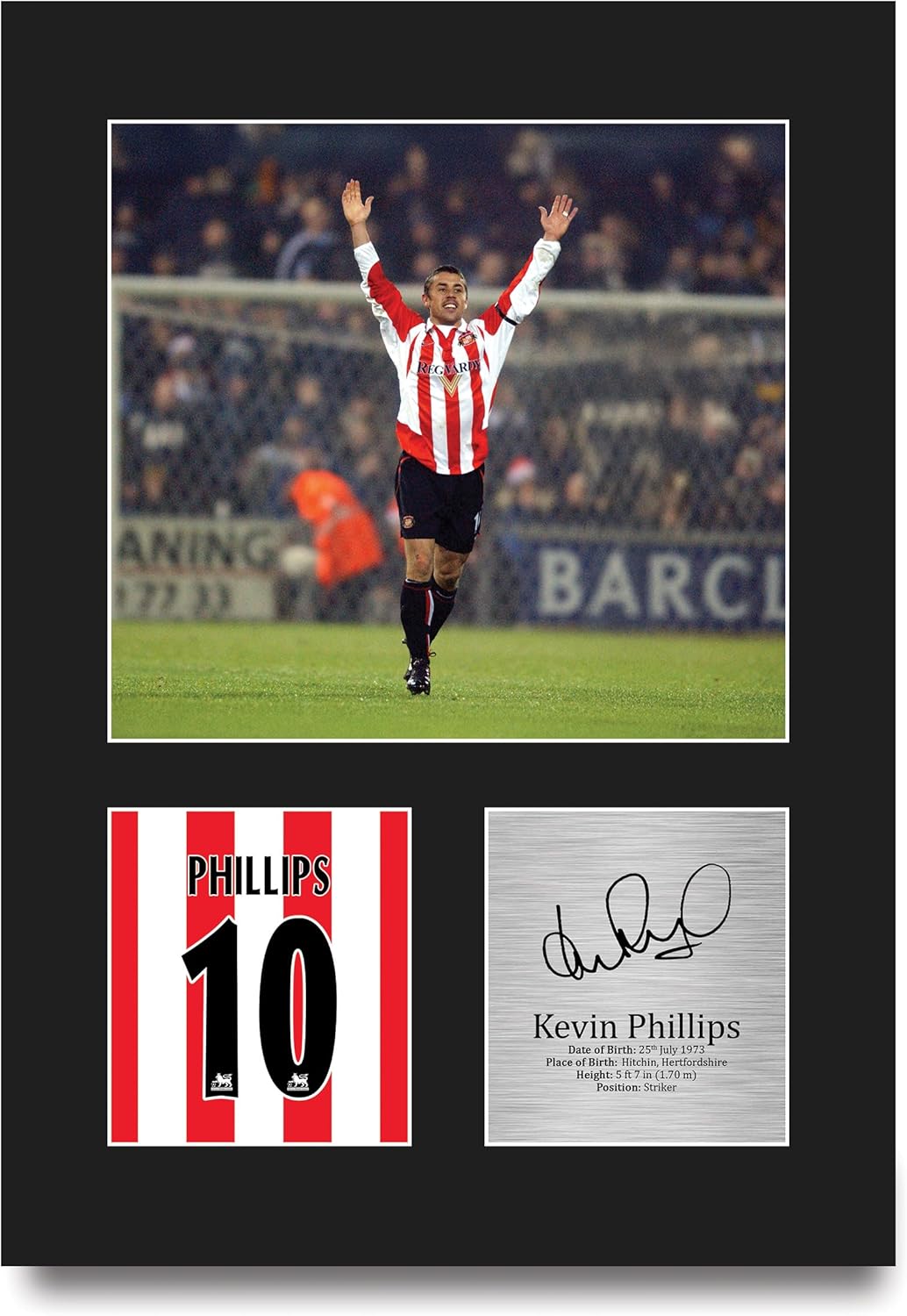 Thumbnail 2 de HWC Trading Kevin Phillips Sunderland Signed Autograph A4 Portrait - Framed Gift Print
