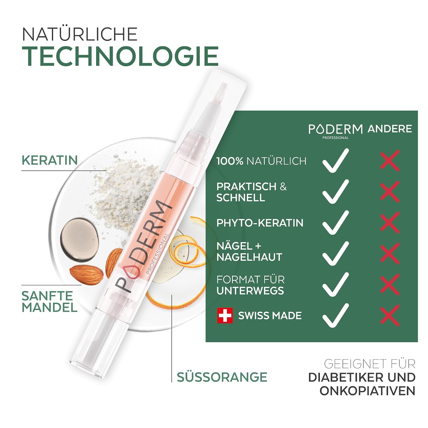 Detalle de PODERM 5-in-1 Stift für brüchige und rillige Nägel – 4 ml