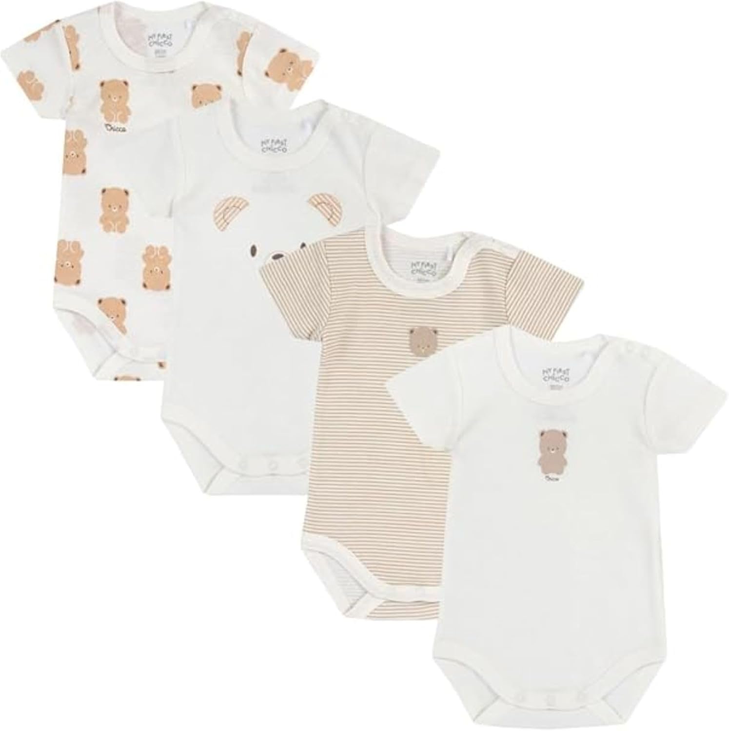 Detalle de Chicco Body Neonato e Neonata, Set di 4 Body Senza Maniche in 100% Cotone 0–3 Mesi