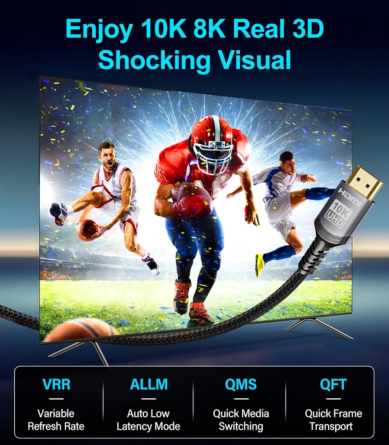 Thumbnail 4 de Sniokco HDMI 2.1 Cable 4M 48Gbps