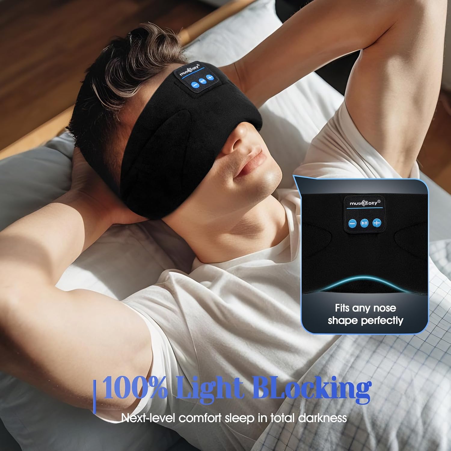 Detalle 2 de Musicozy Sleep Mask Headphones 100% Blackout