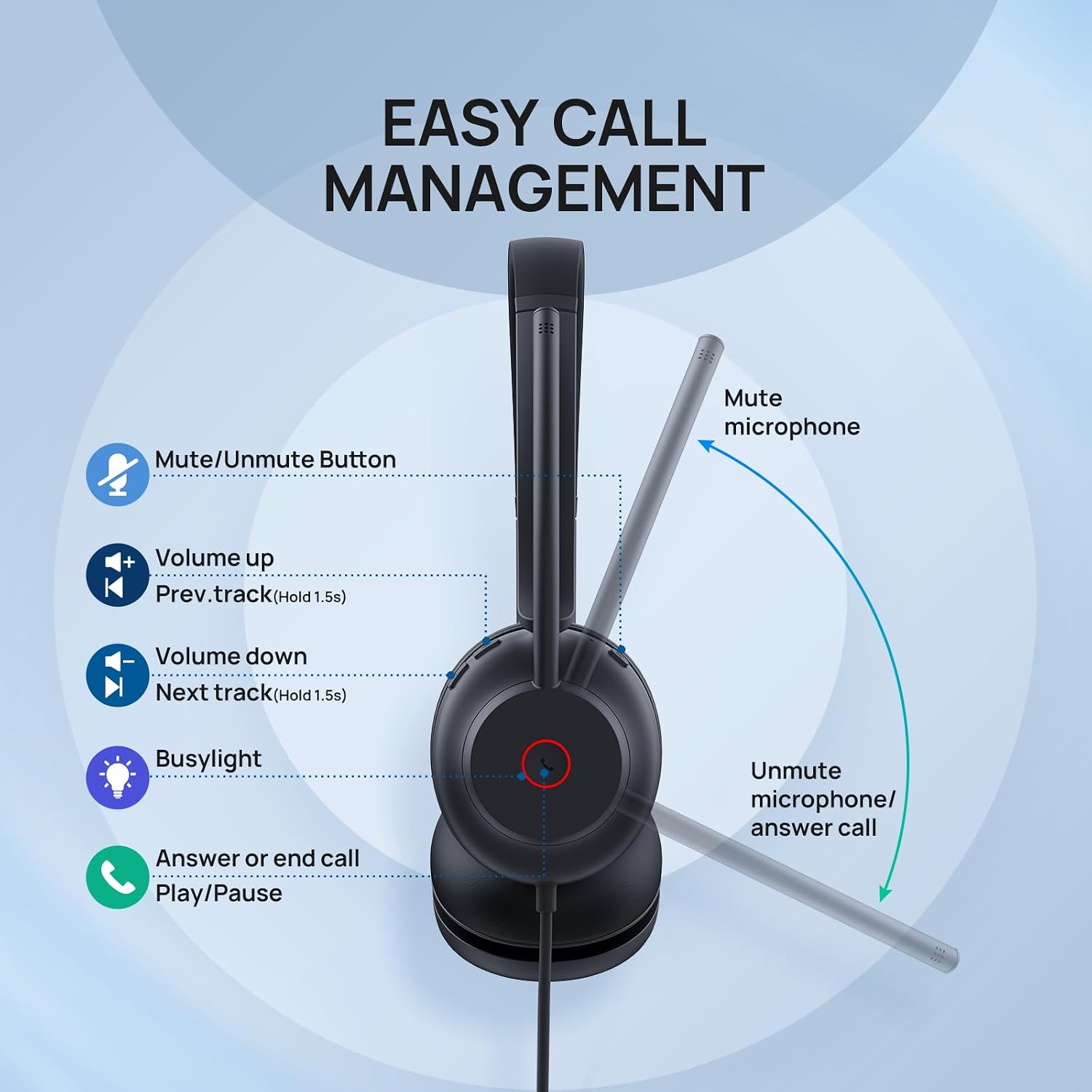 Detalle de Yealink Wired Headset, USB-A