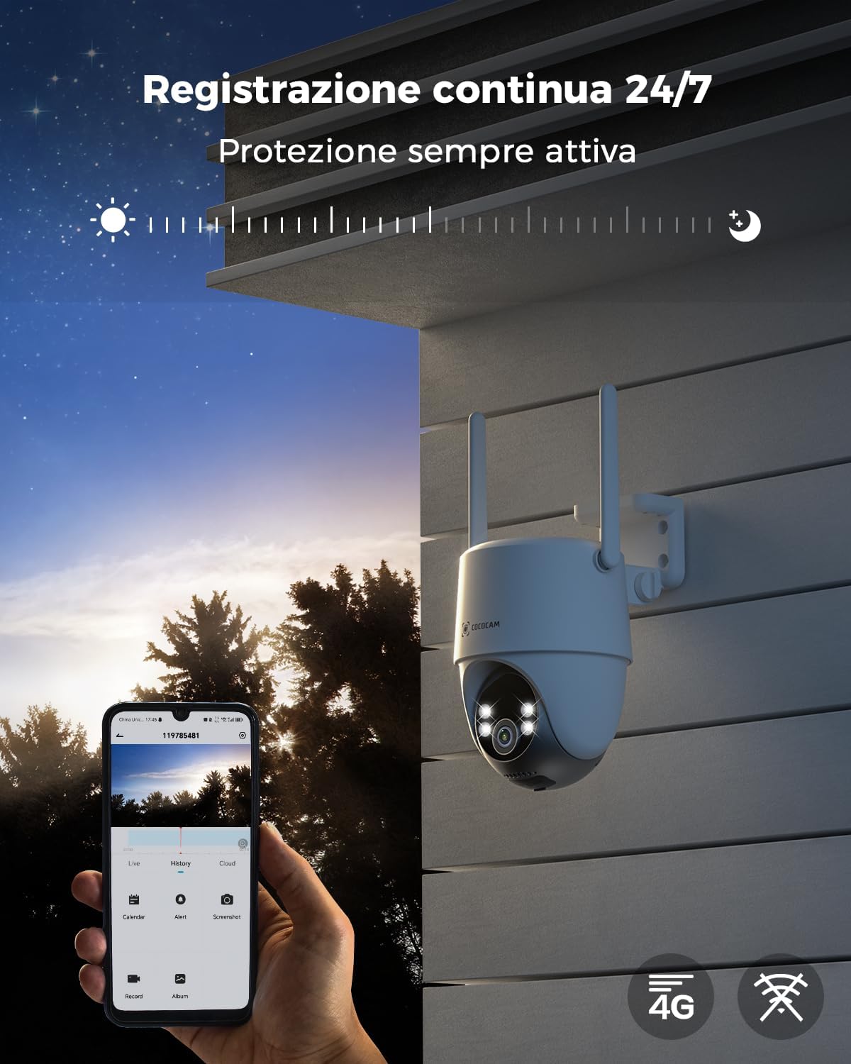 Detalle 2 de COCOCAM 24/7 telecamera 4G 15000mAh