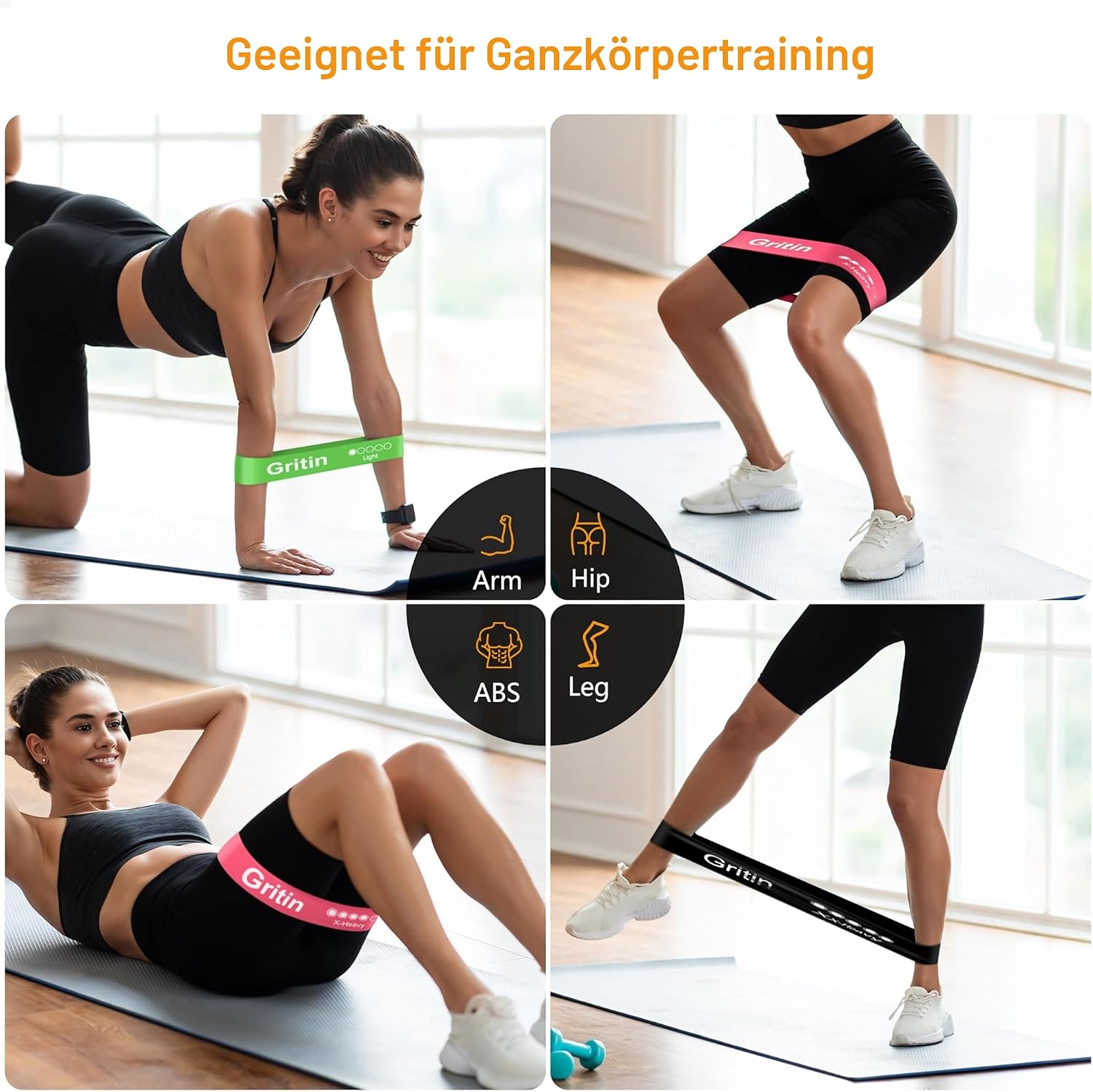 Thumbnail 5 de Gritin Fitnessbänder 5er Set mit 5 Stufen