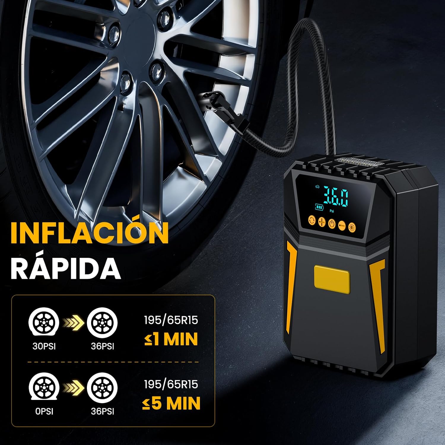 Thumbnail 1 de Ipflin Inflador Ruedas Coche 12V 150 PSI