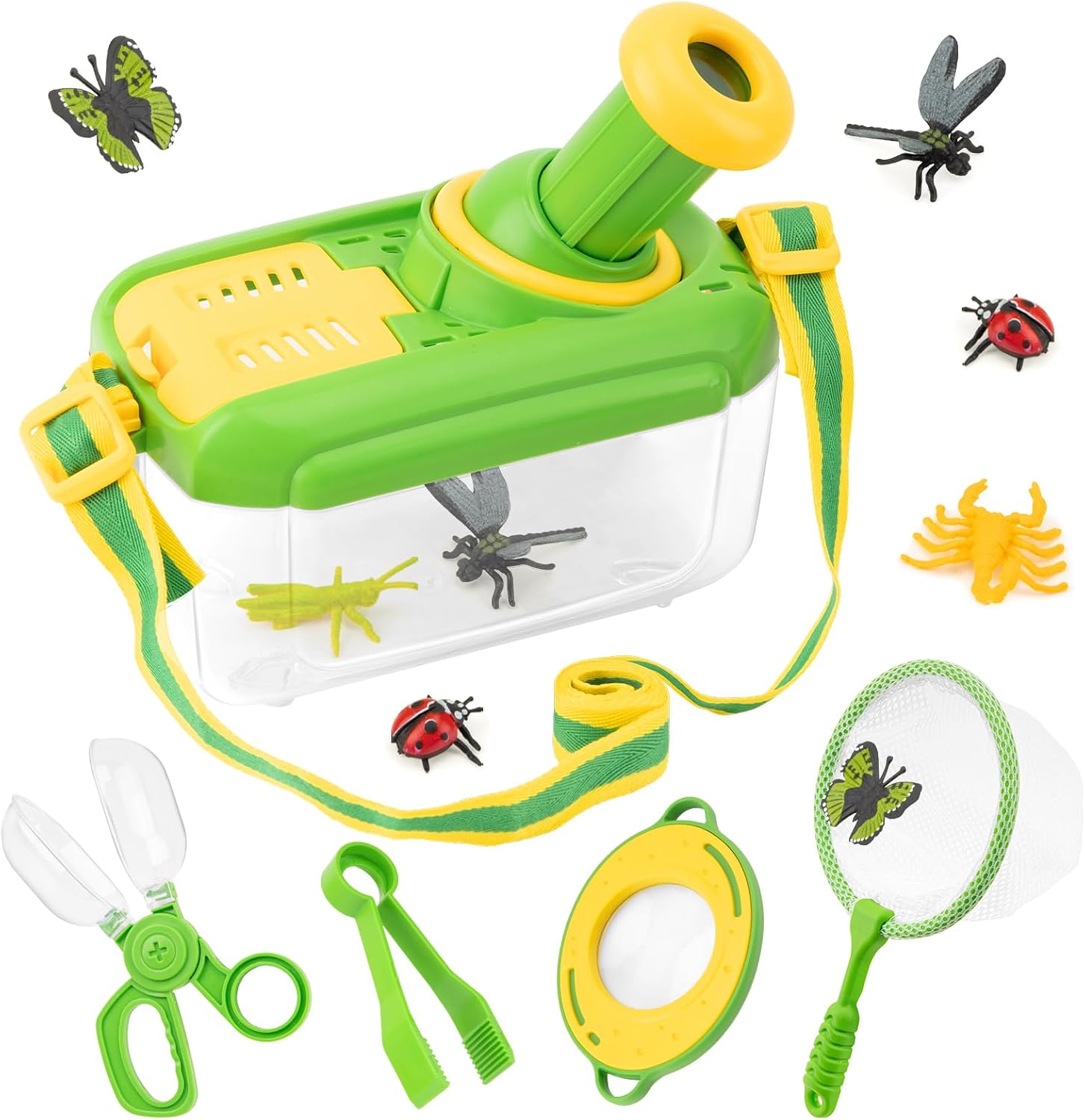 Funsland Forscherset für Kinder ab 4 Jahren – Entdecker-Set mit Insektenbox, Lupenglas und Netz