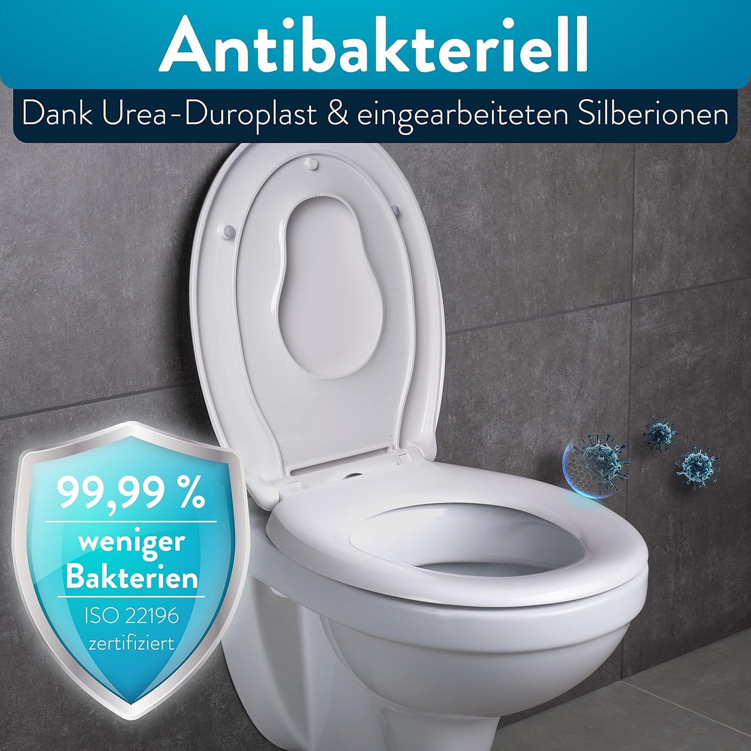 Thumbnail 3 de BENKSTEIN Toilettendeckel für Kinder mit Absenkautomatik – antibakteriell, Schnelllösung und abnehmbarer Kindersitz