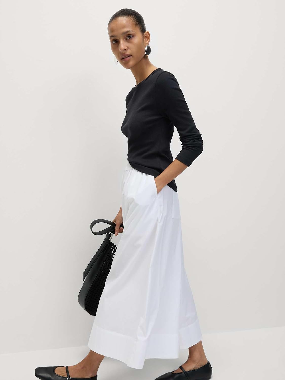 Detalle de Marks & Spencer geribbelde damestop met hoog katoenaandeel, slim fit en stretch