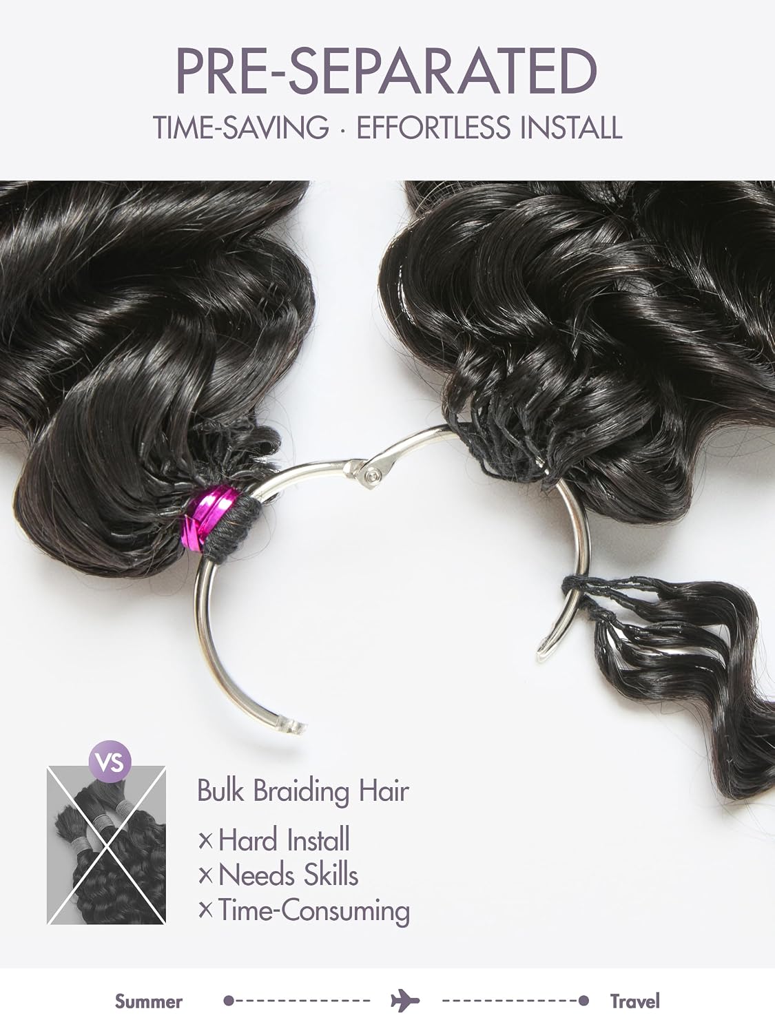 Detalle 1 de LUVME Crochet Hair Extensions, 18 Inch