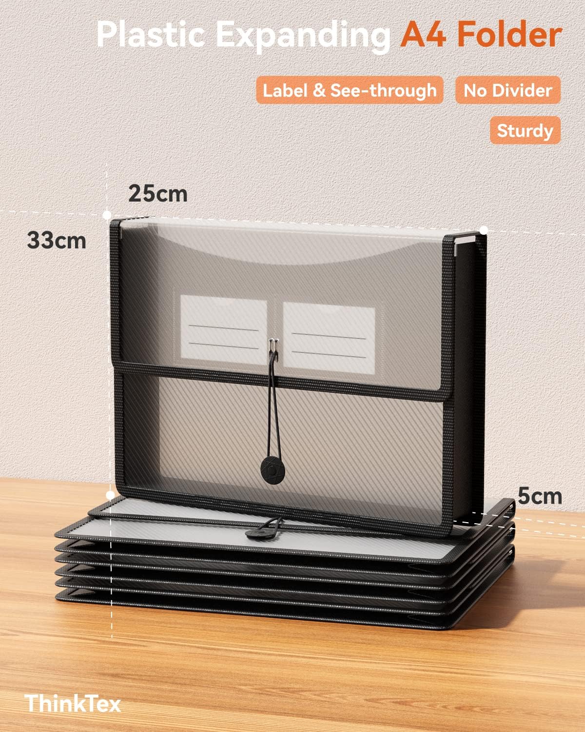 Detalle 2 de ThinkTex A4 Plastic File Folder 33cm x 25cm
