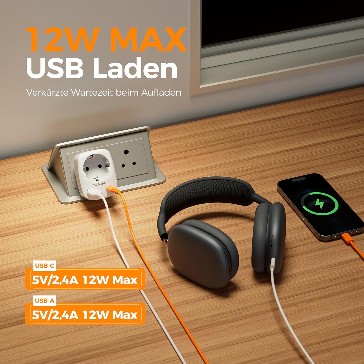 Thumbnail 3 de TESSAN 3 in 1 Reiseadapter Typ D 2500W