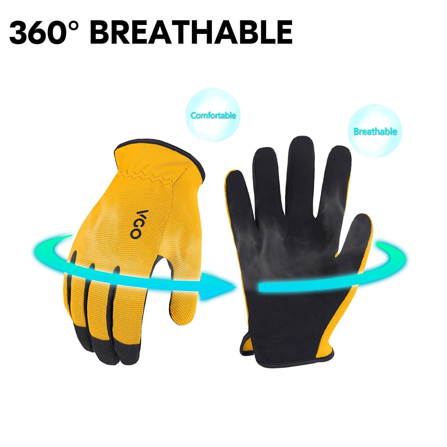Thumbnail 4 de Vgo... 5Pairs Work Gloves Touchscreen – Light Duty Safety for Gardening and Light Tasks