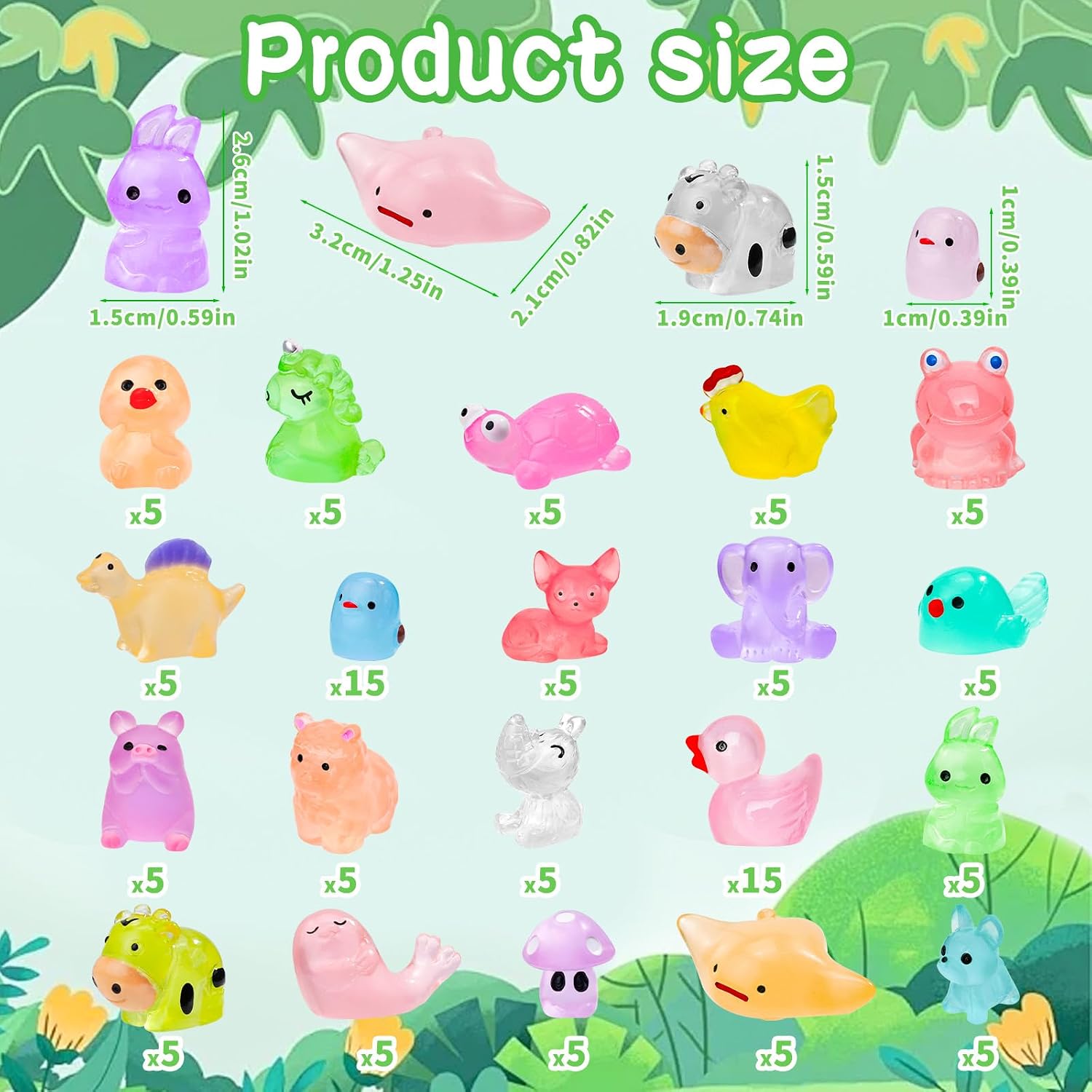 Detalle 2 de QAUYETM Mini Resin Animal Figurines, 120-Piece Set