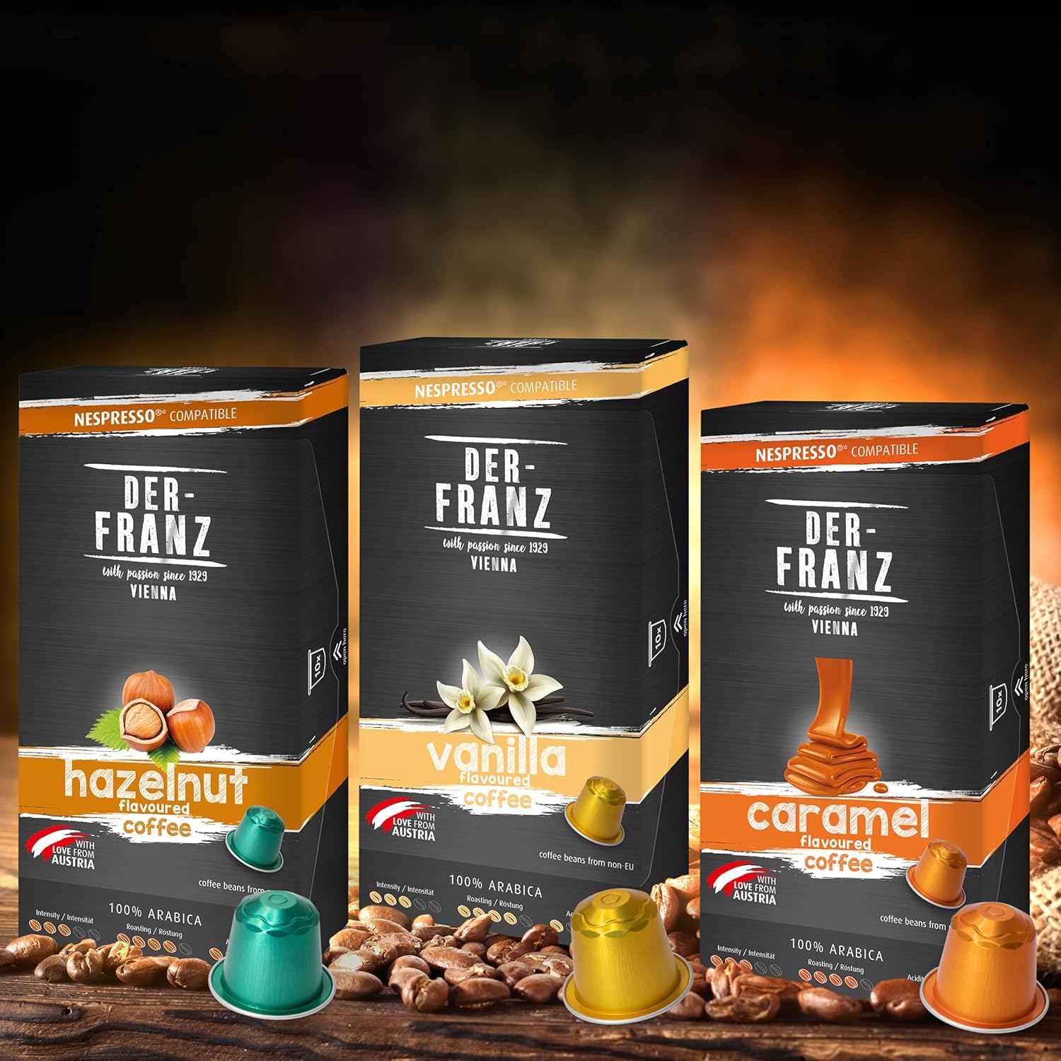 Detalle de Cápsulas de café aromatizadas compatibles Nespresso 120 unidades