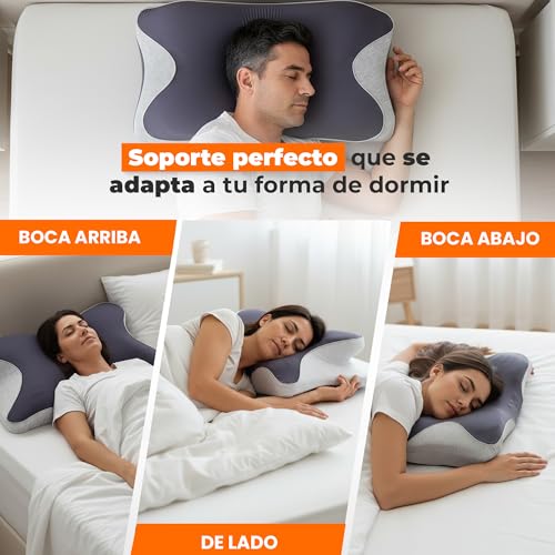 Thumbnail 5 de AN-TEAM Almohada Cervical Ergonómica con Funda Adicional – Espuma Viscoelástica