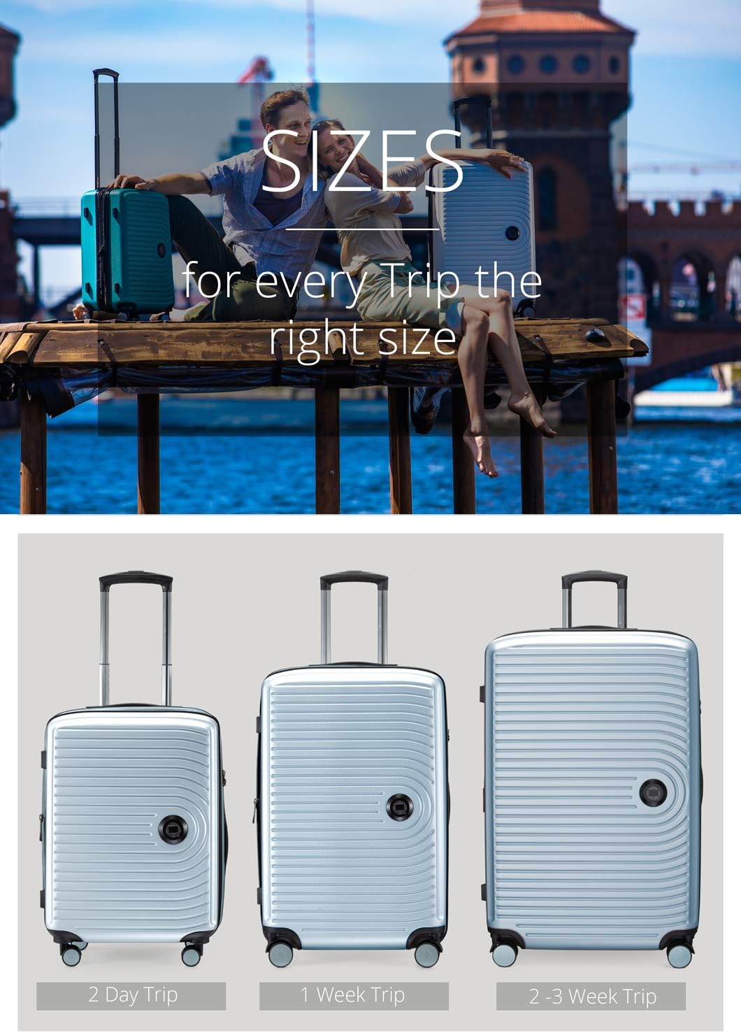 Thumbnail 6 de Hauptstadtkoffer Mitte - Valigia Rigida Grande 130 L, espansione 8 cm, TSA, 4 ruote, Blu Piscina
