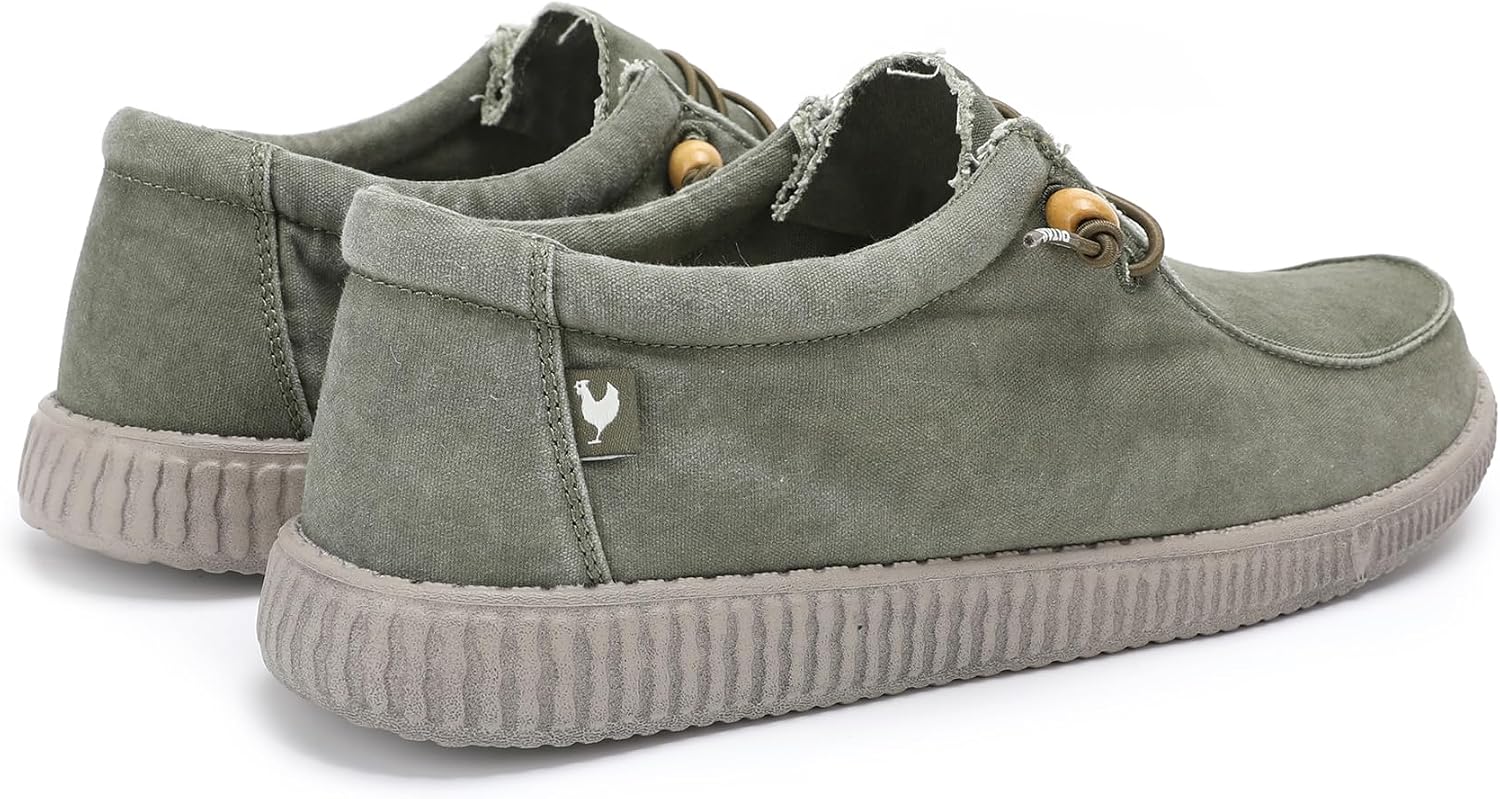 Detalle de WALK IN PITAS WP150 WALLABI Washed – mocasines náuticos sin cordones de tela kaki (43)