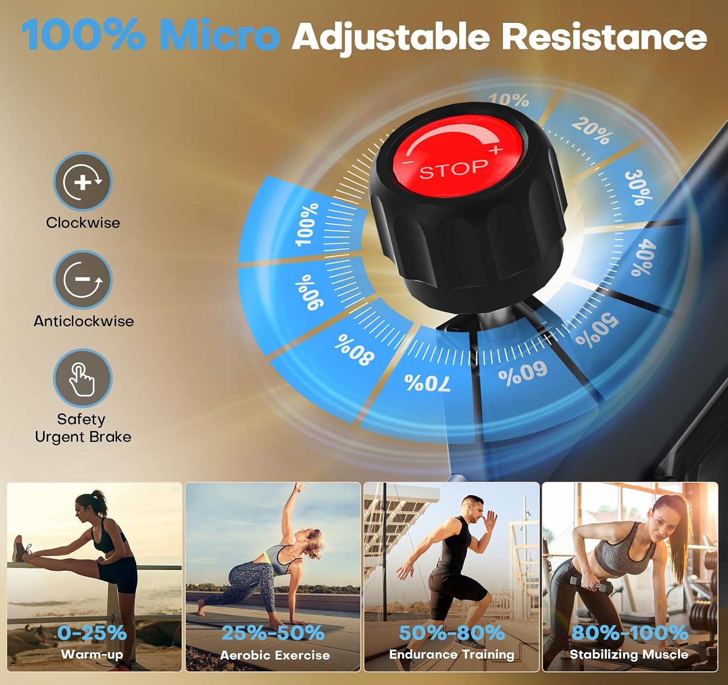Detalle de CHAOKE Quiet Adjustable Magnetic Resistance Exercise Bike for Home Cardio