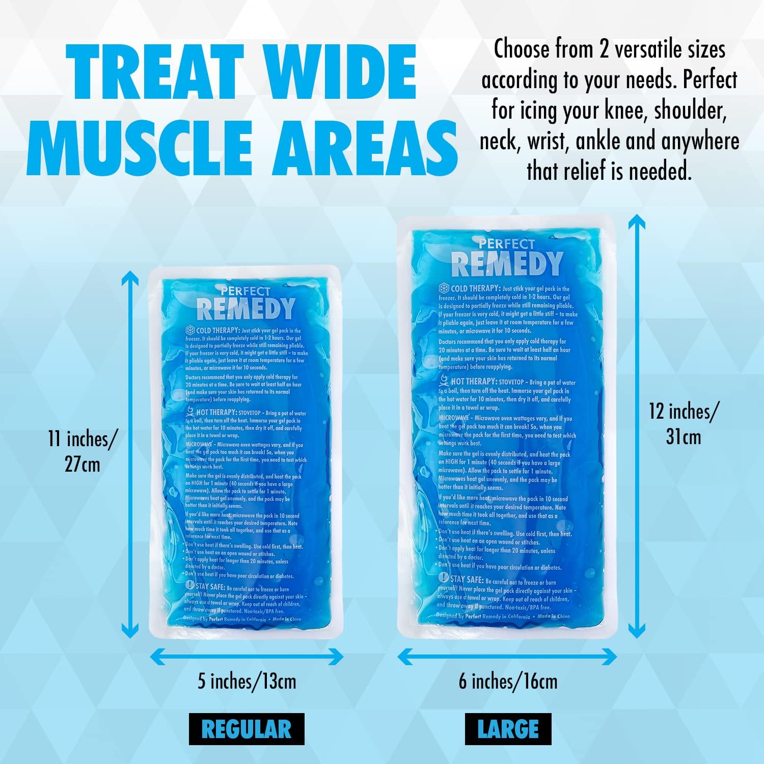 Thumbnail 5 de Perfect Remedy Hot & Cold Gel Ice Pack (2 Pack) – Reusable Large Injury Compress for Pain Relief