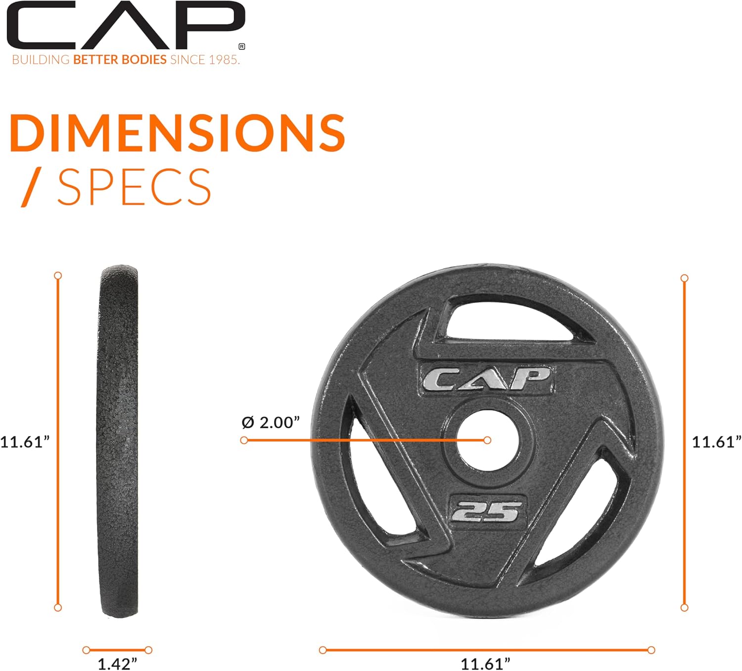 Detalle 2 de CAP Barbell 2-Inch Olympic Weight Plate 45 lb 🏋