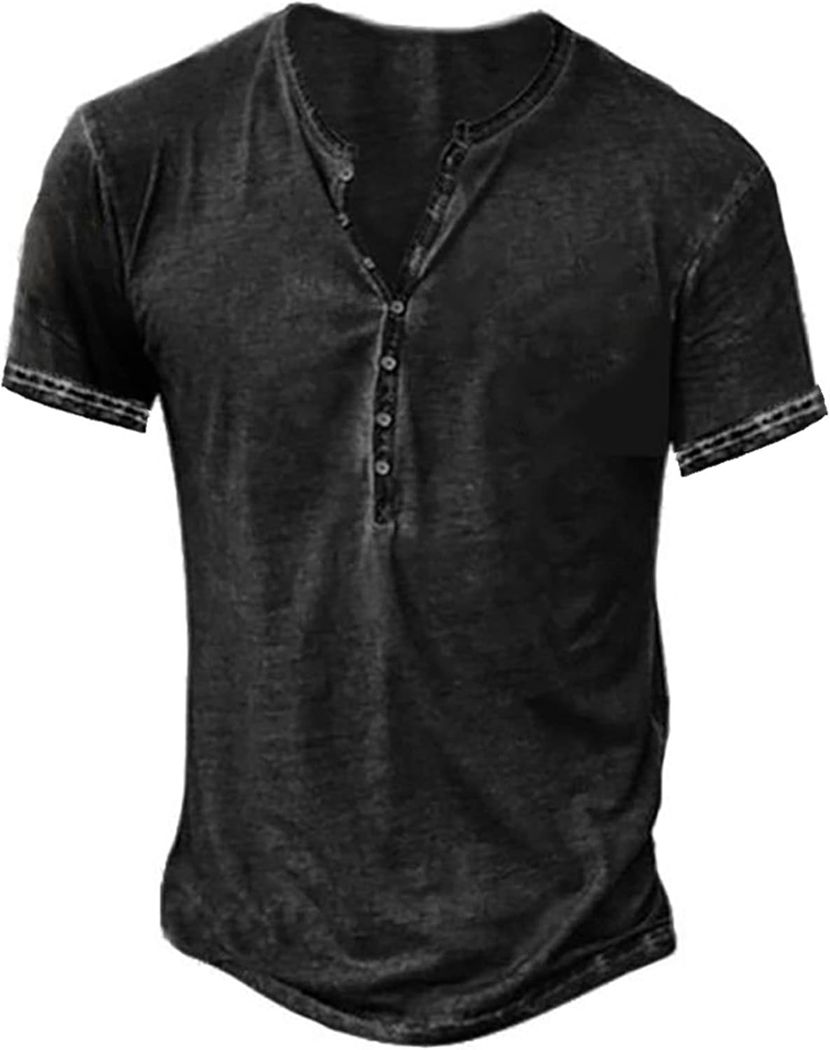 Thumbnail 5 de NEMXCE Hemd Herren Vintage Henley Shirt – Kurzarm/ Langarm, Slim Fit, V-Ausschnitt