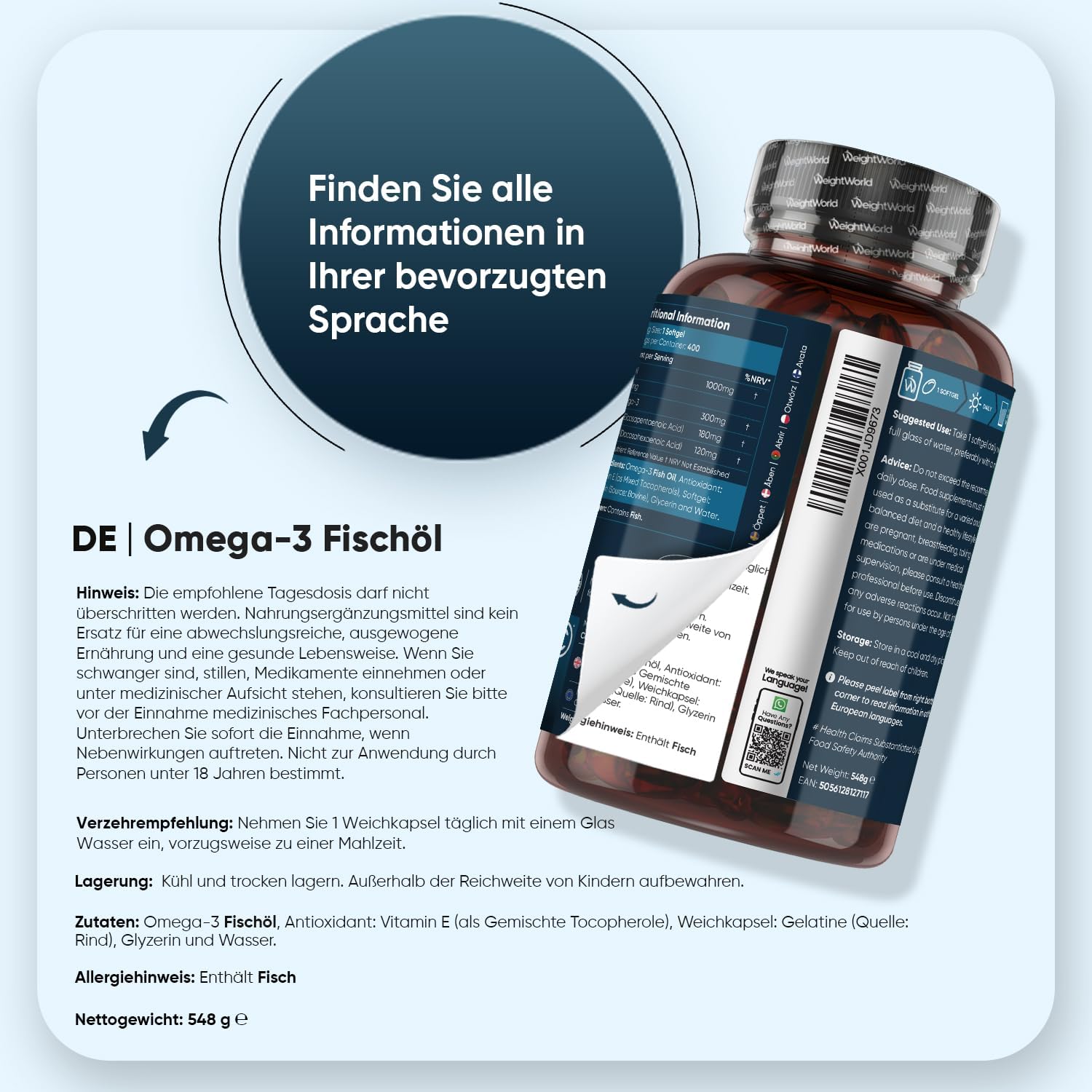 Detalle 2 de Omega 3 Öl Kapseln 400 💊
