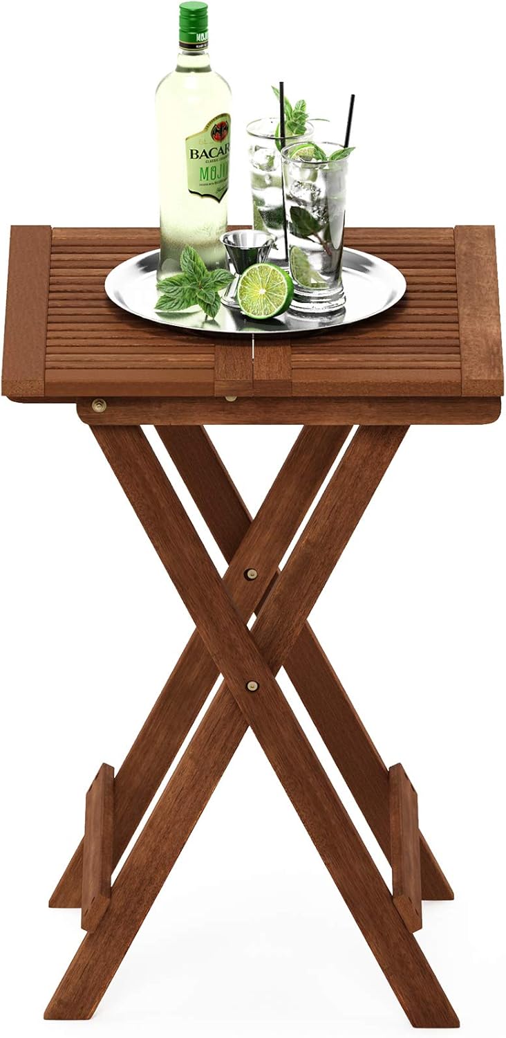 Thumbnail 3 de Furinno TIOMAN Patio Table Folding Outdoor Side Table in teak oil (51.1 x 72.4 x 51.1 cm)