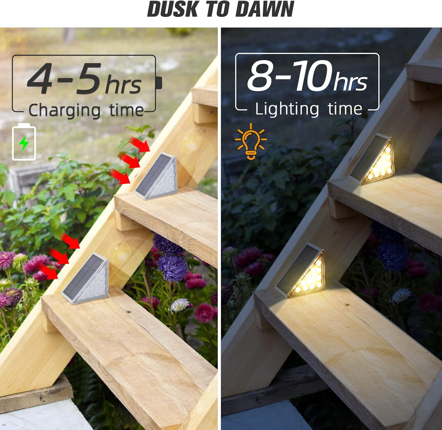 Thumbnail 2 de NIORSUN Solar Step Lights 8 Pack (IP67) – 3000K Warm White Outdoor Stair & Deck Lights