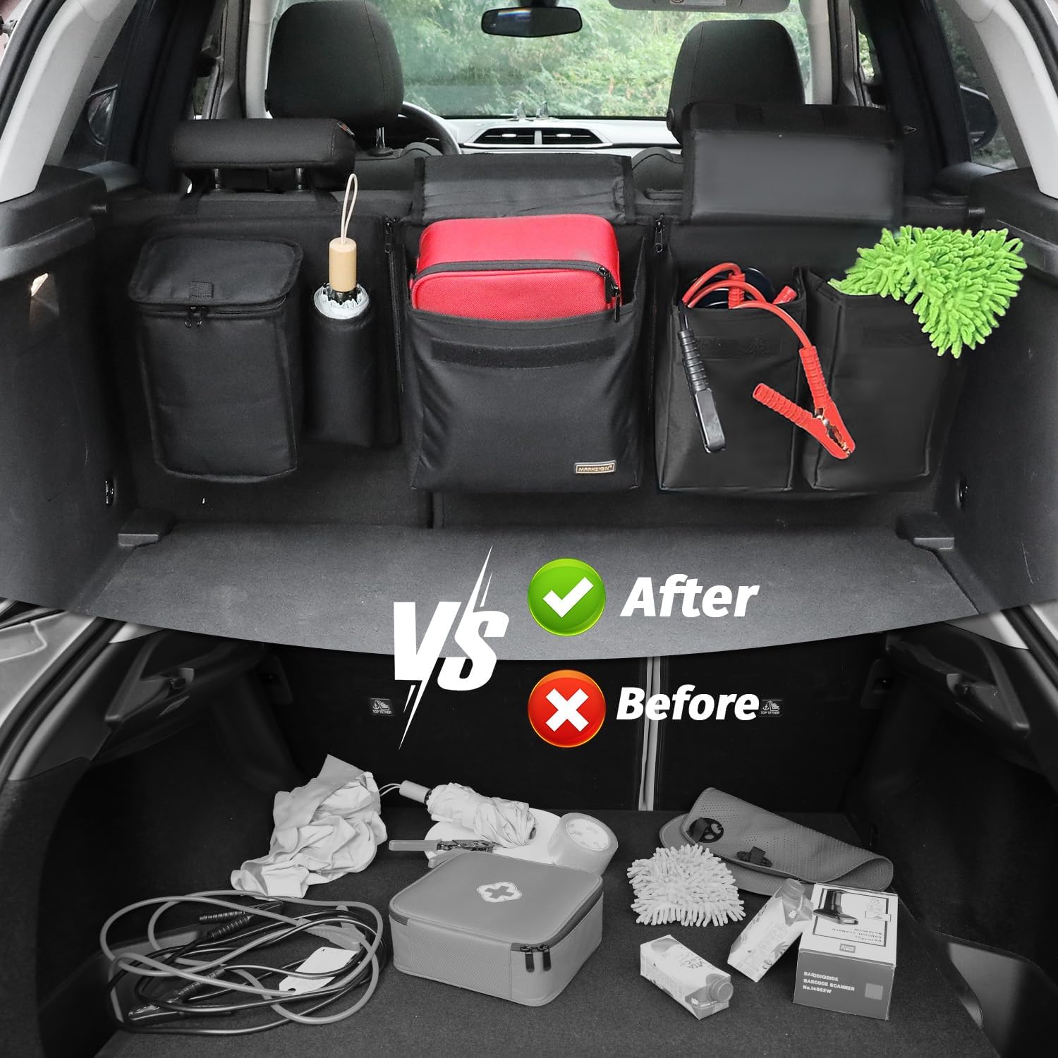 Detalle de MARKSIGN Deluxe Trunk and Backseat Organizer with Detachable Cooler Modules (for Medium/Large SUVs & RVs)