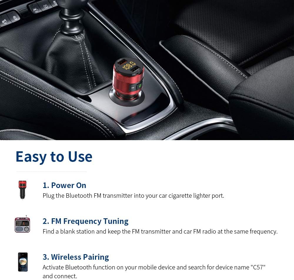 Thumbnail 4 de ZeaLife Bluetooth FM Transmitter with QC 3.0 car charger