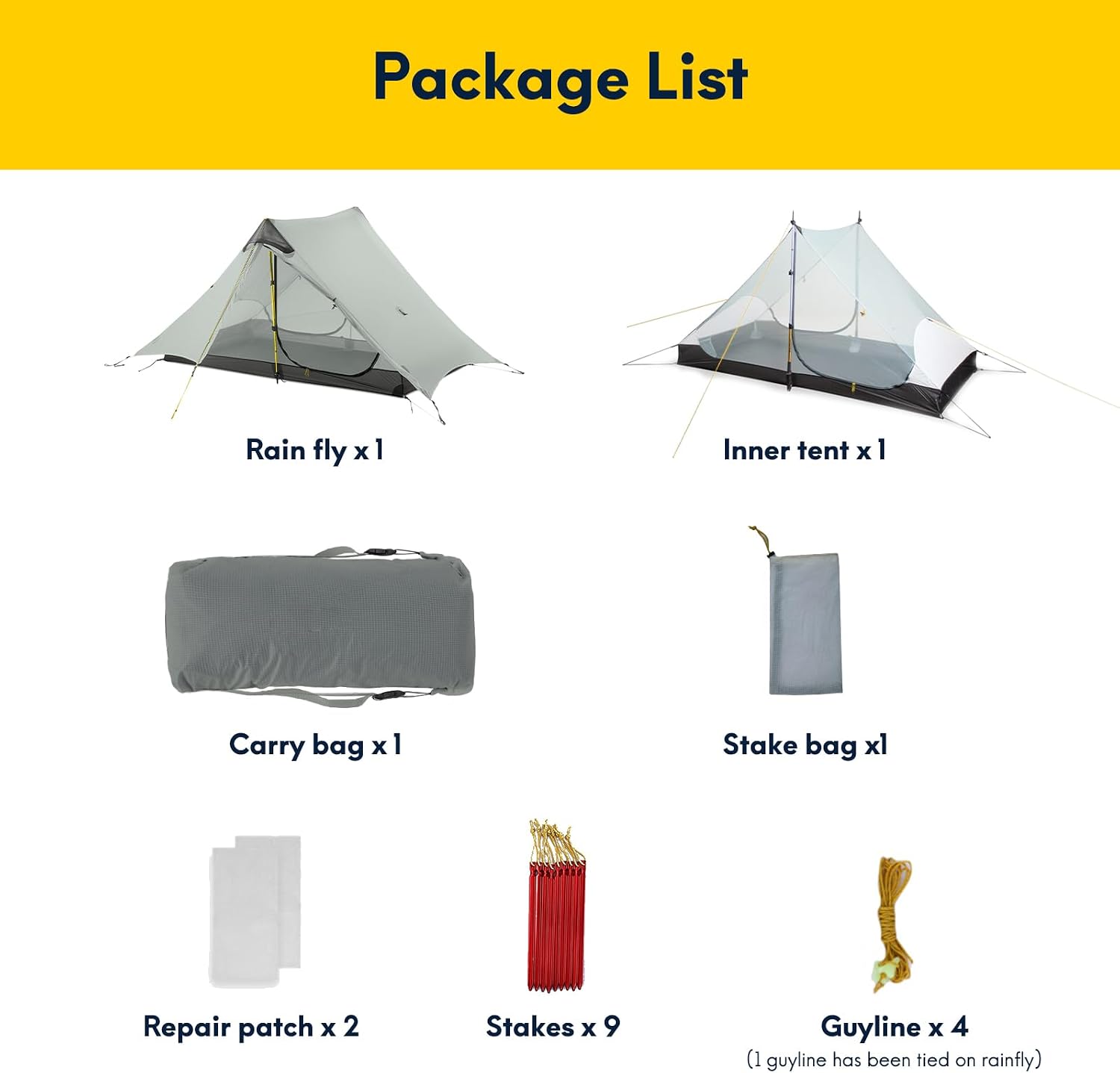 Thumbnail 6 de LANSHAN Ultralight Waterproof 1-2 Person Backpacking Tent