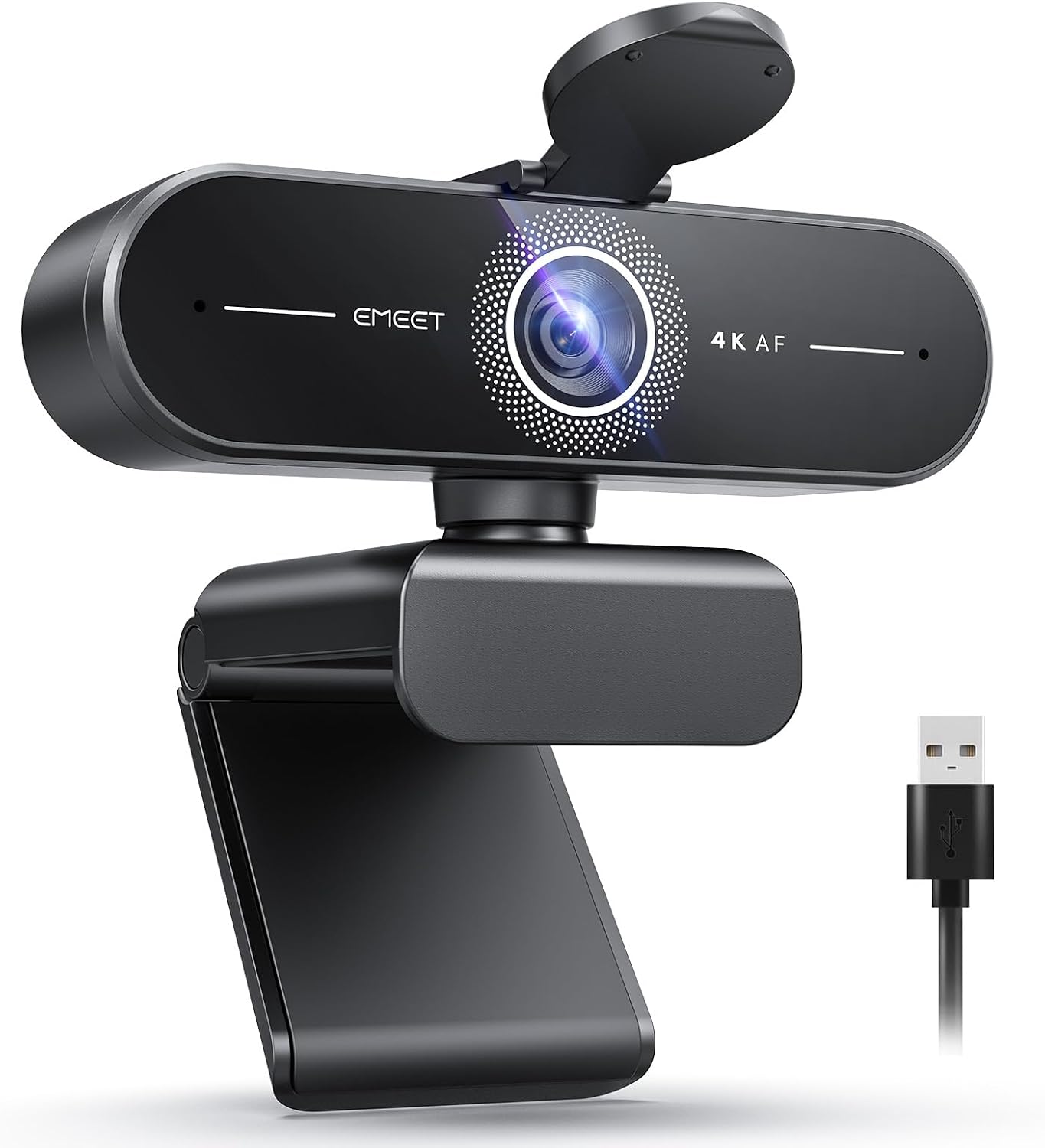 Detalle de EMEET C60E 4K Webcam with PDAF Autofocus, Dual Mics and Light Correction