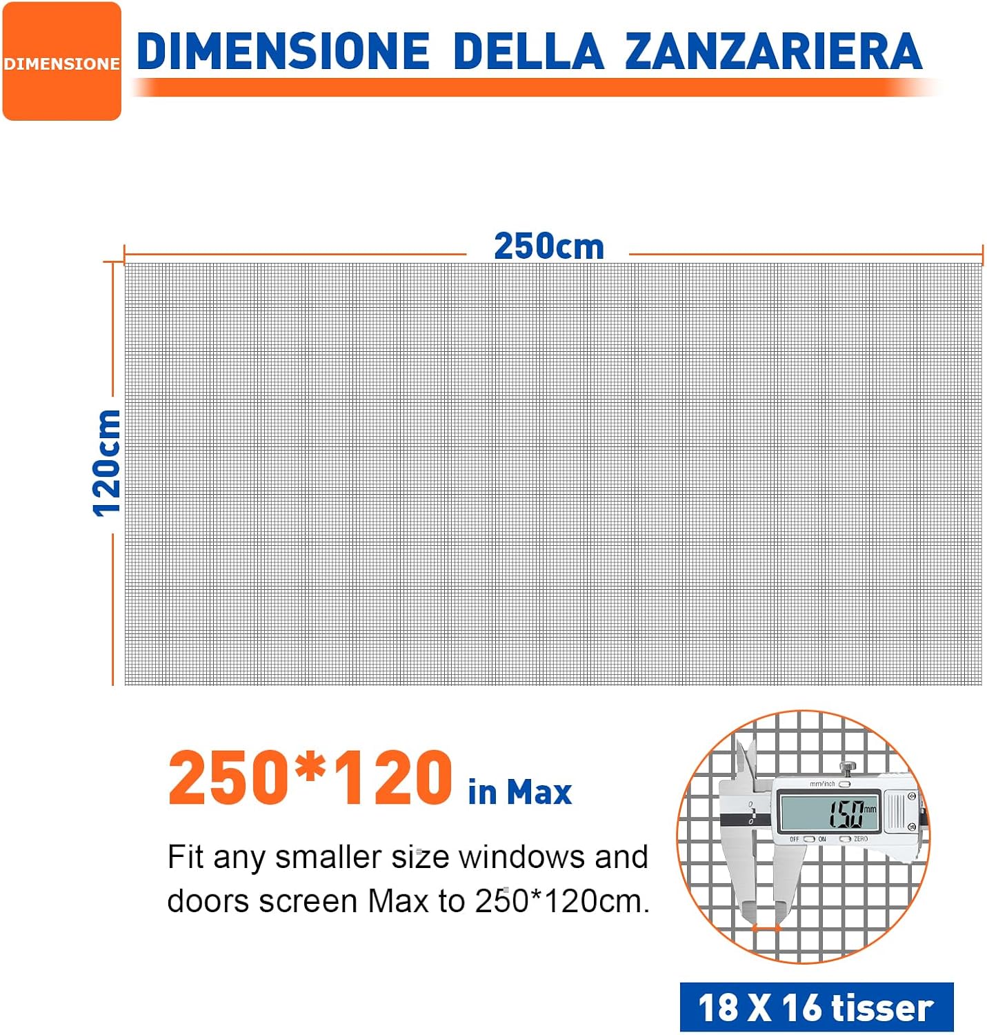 Thumbnail 3 de HOFUDON Rete Zanzariera Finestre 120 x 250 CM in Fibra di Vetro – facilità di taglio, protezione efficace e design versatile