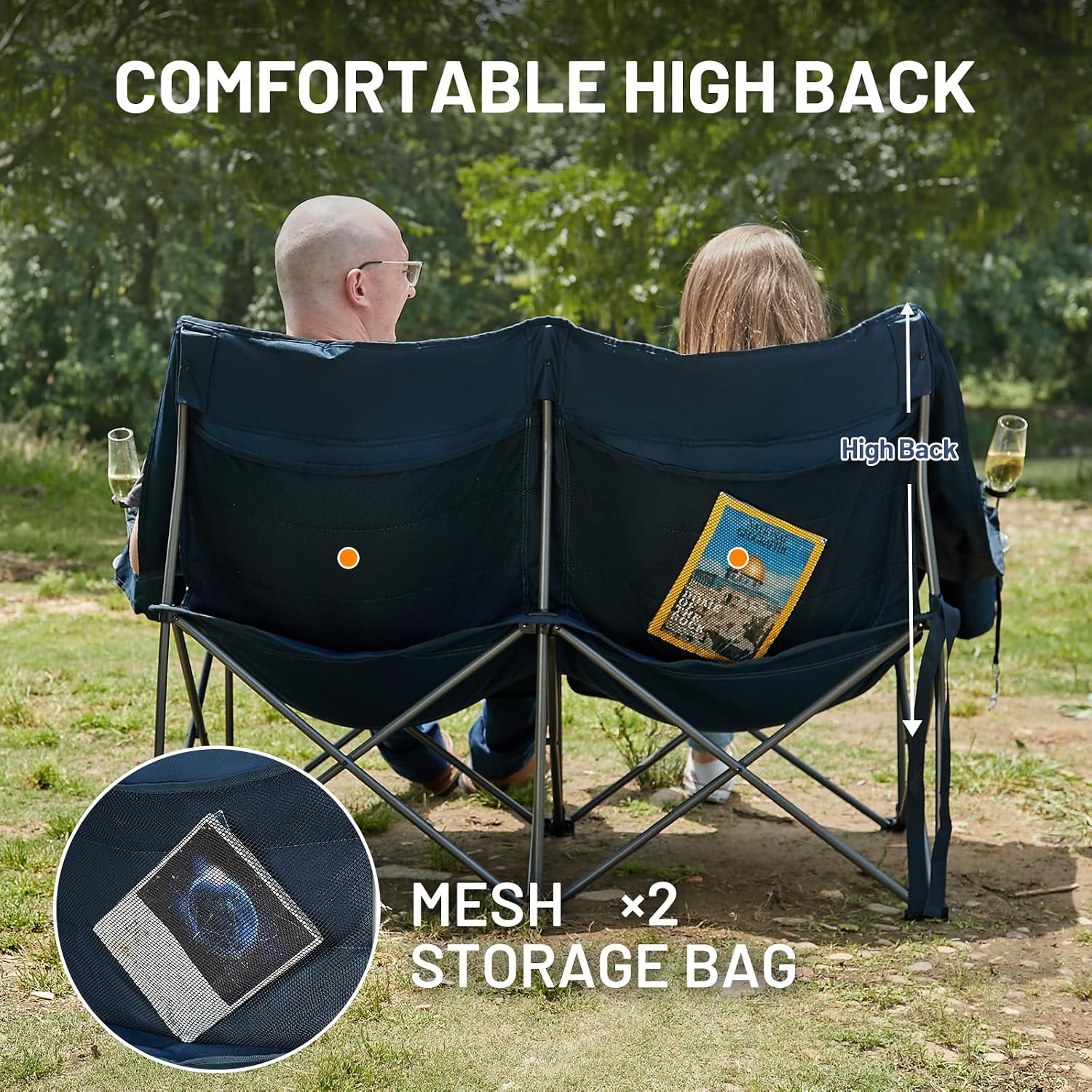 Thumbnail 4 de TIMBER RIDGE Oversized Double Camping Chair, 600D Polyester Loveseat