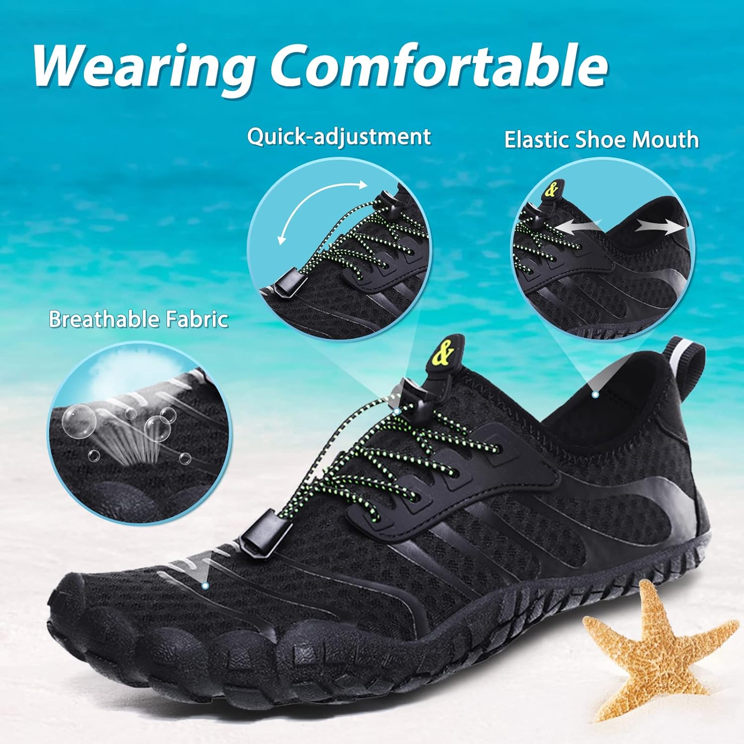 Thumbnail 2 de Wasserschuhe Unisex Damen & Herren – Schnelltrocknende Strandschuhe mit Drainagelöchern 36–46EU