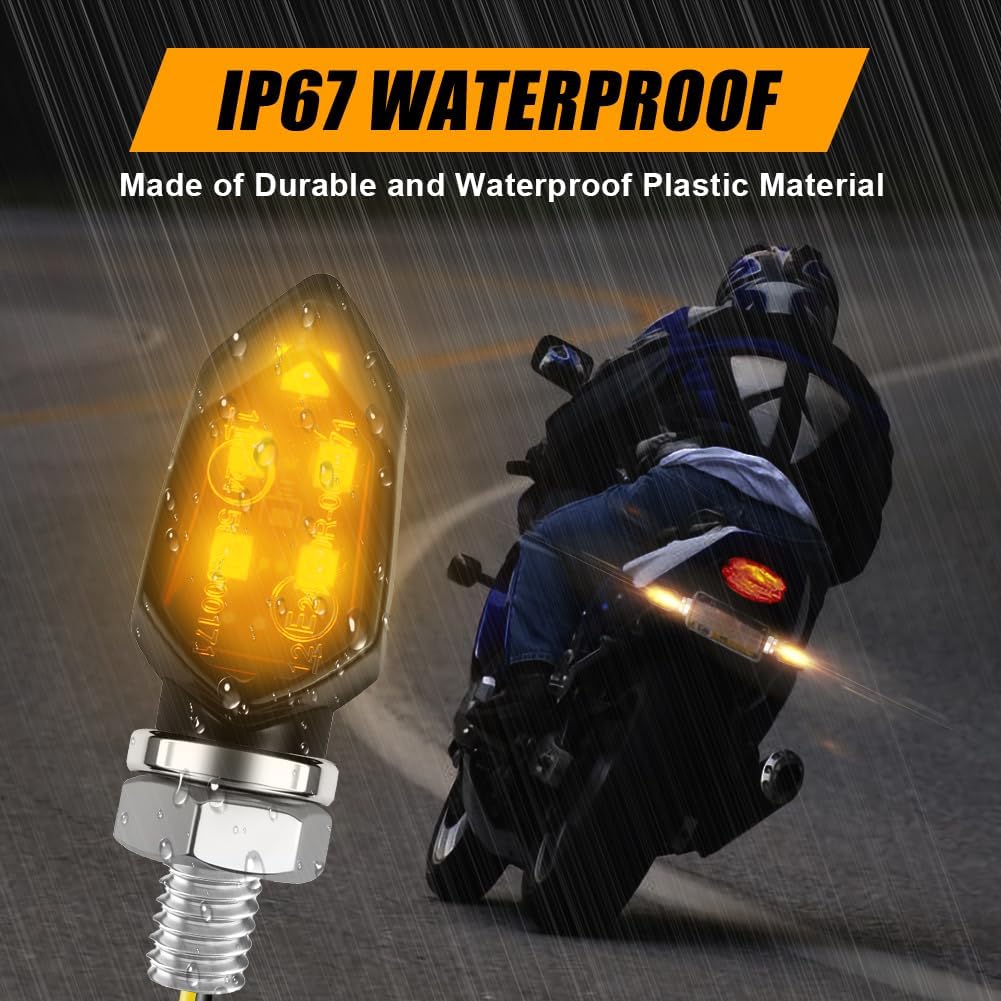 Thumbnail 4 de URAQT Motorcycle LED Turn Signal Light – 4 Pack Universal, Waterproof 12V Indicators