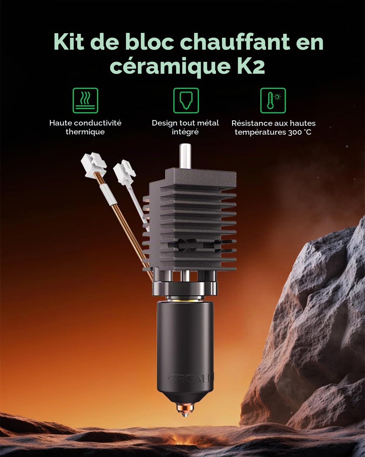 Detalle 2 de Creality K2/K2 Pro keramische hotendset met verwisselbaar mondstuk, 300 °C