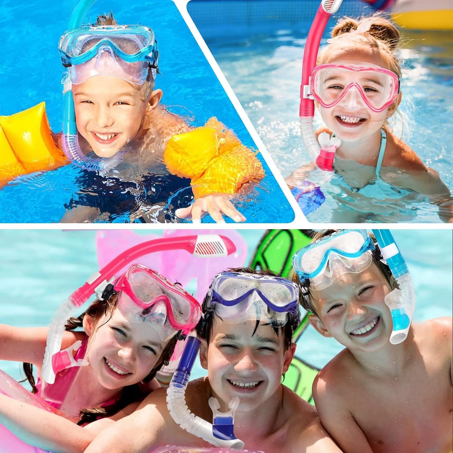 Thumbnail 6 de HIKOTEY snorkelset voor kinderen met 180° panoramabril en droge snorkel