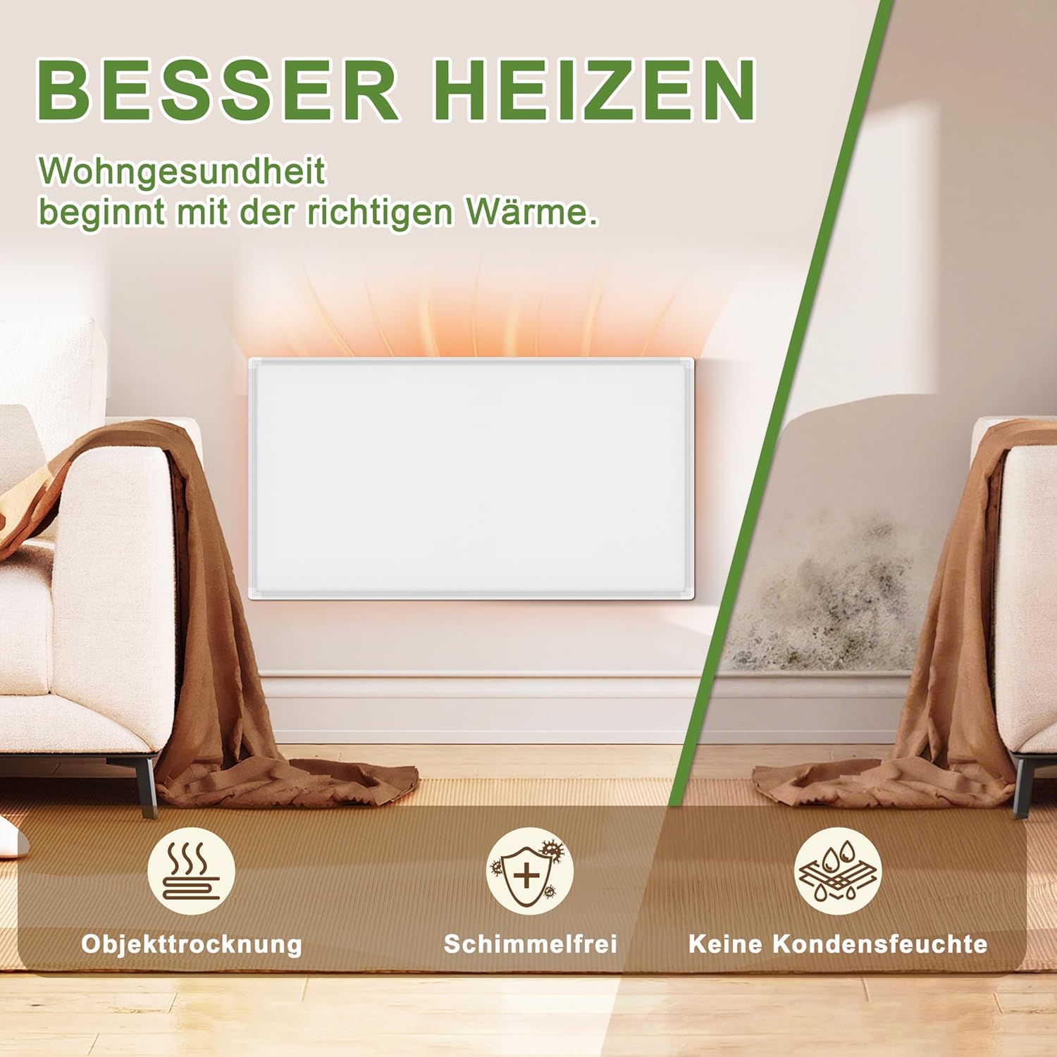 Thumbnail 3 de Behaglich Infrarotheizung 600 Watt – Wandmontage, WiFi-Thermostat, IP54, 10 Jahre Garantie