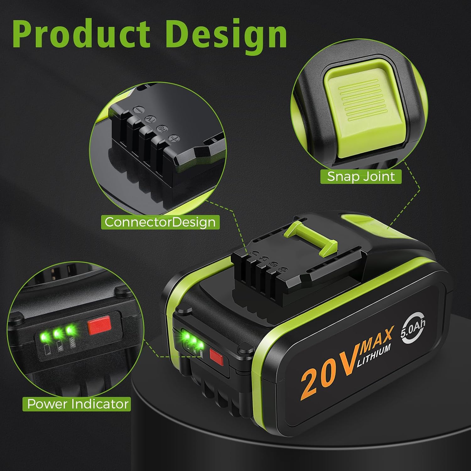 Thumbnail 3 de ASUNCELL 2 Pack 20V Battery for Worx