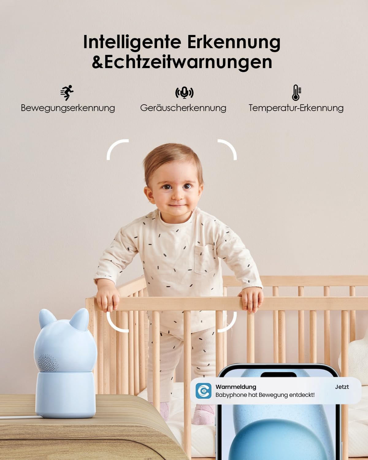 Detalle 2 de CZEview BM6 Babyphone 2K Kamera mit 5,5" Display đ¶