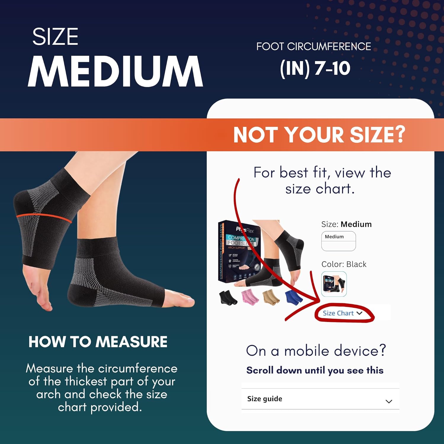 Detalle 2 de Compression Socks 20-30mmHg for Plantar Fasciitis & Foot Pain Relief – Ankle Compression Sleeve (Pair)