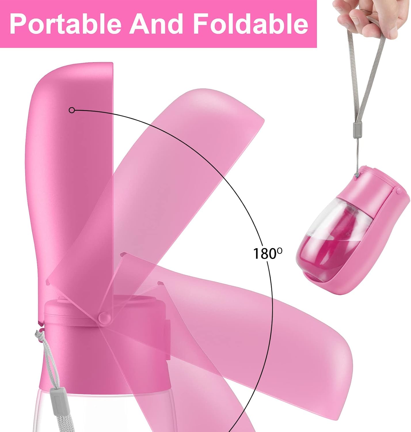 Detalle de Gezimetie Dog Water Bottle (300ML) – Foldable, BPA-free travel dispenser with filter and spill-lock