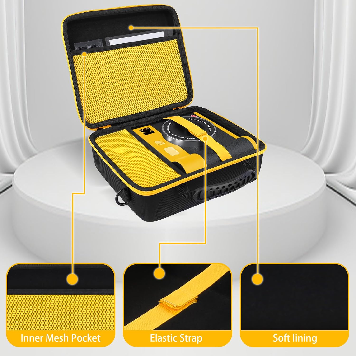 Detalle de Khanka Kodak Mini Shot 4 ERA 4PASS 2-in-1 Case (Case Only) – Protective EVA Travel Cover for Kodak Mini Shot 4 Era